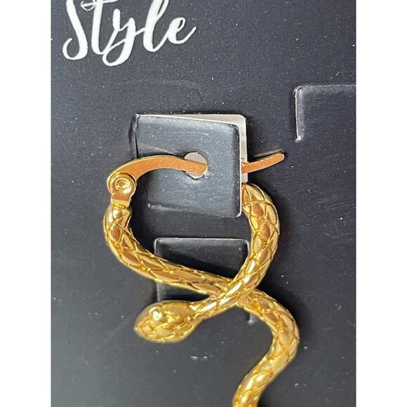 Snakes Earrings Gold Plated Steel - Picture 4 of 5